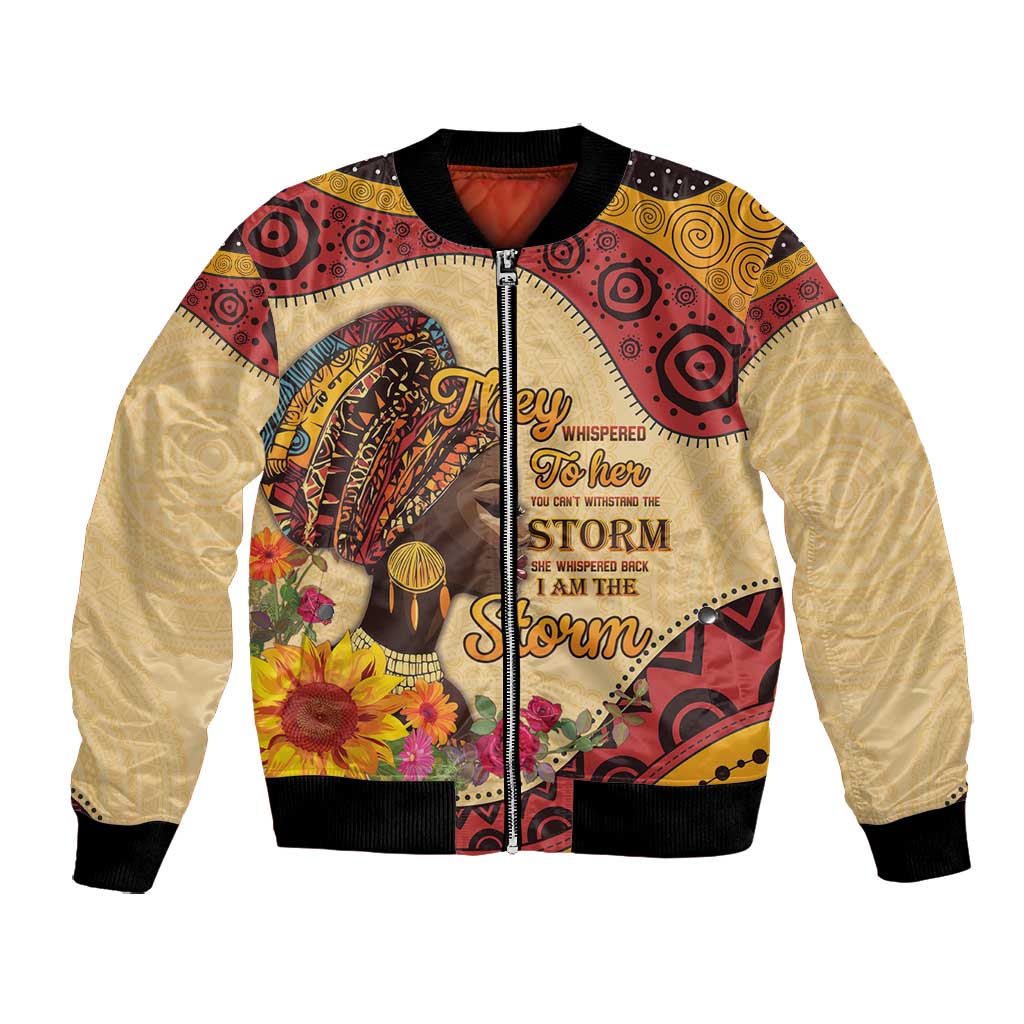 African Woman Bomber Jacket I Am The Storm - African Pride