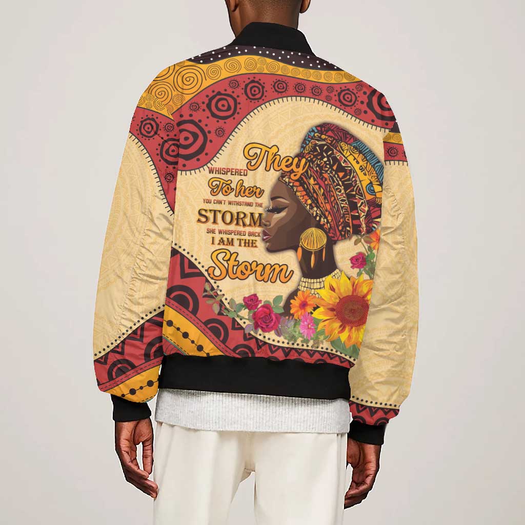 African Woman Bomber Jacket I Am The Storm - African Pride
