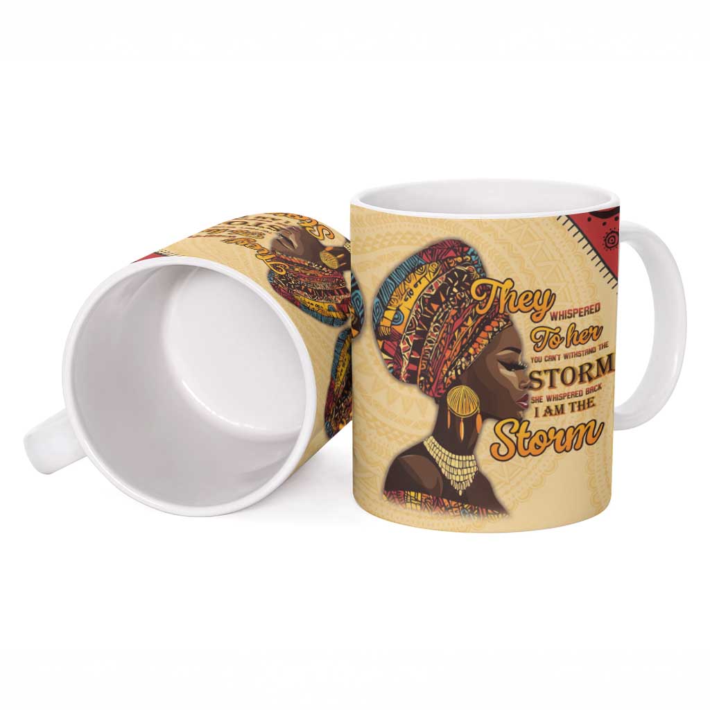 Black History Month Ceramic Mug African Woman Afro I Am The Storm