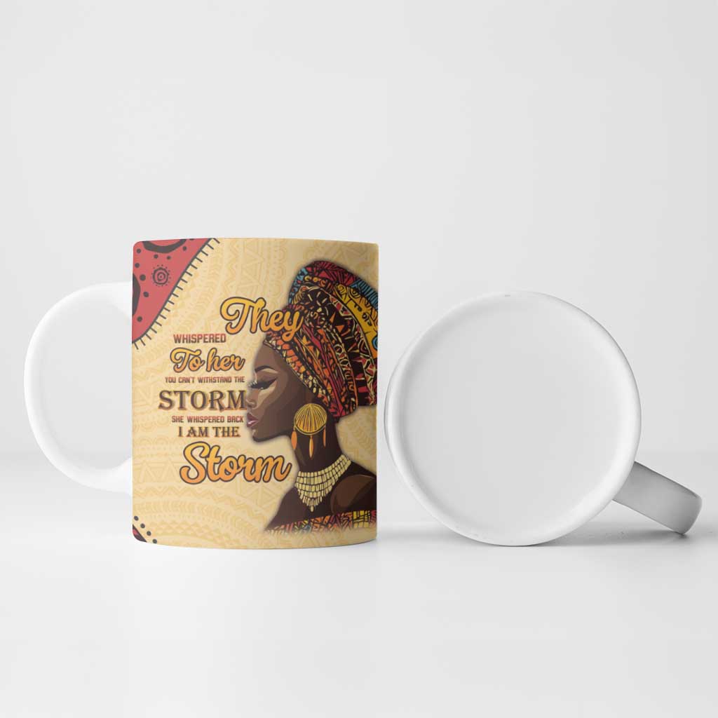 Black History Month Ceramic Mug African Woman Afro I Am The Storm