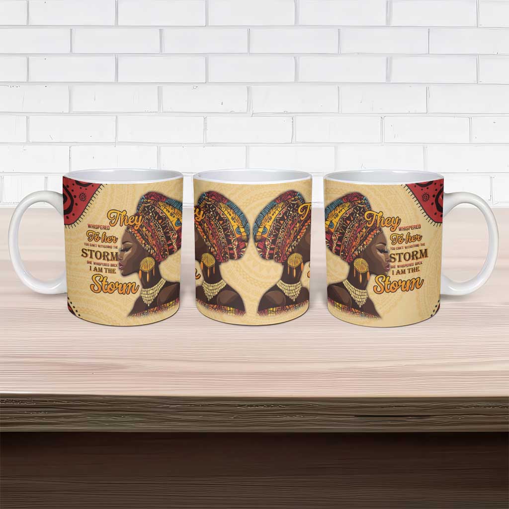 Black History Month Ceramic Mug African Woman Afro I Am The Storm