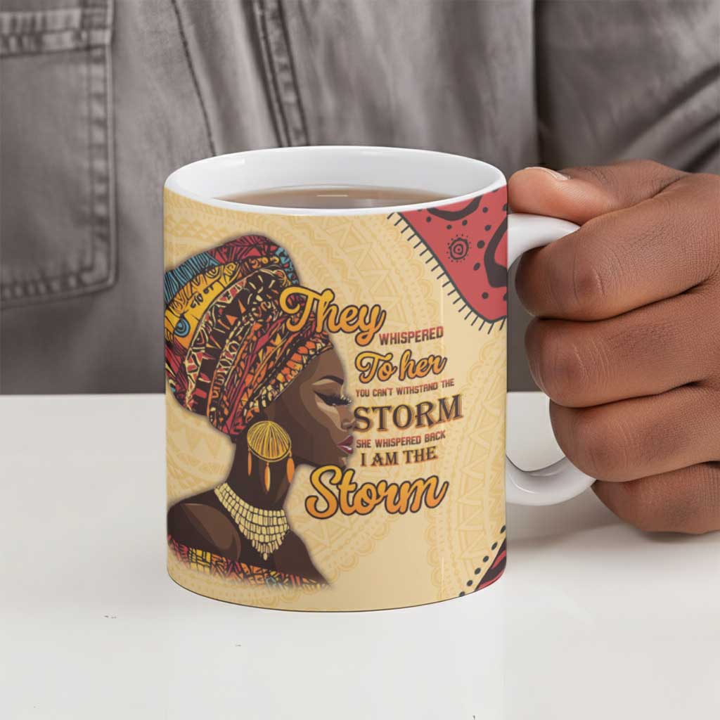 Black History Month Ceramic Mug African Woman Afro I Am The Storm