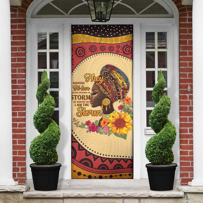 Black History Month Door Cover African Woman Afro I Am The Storm