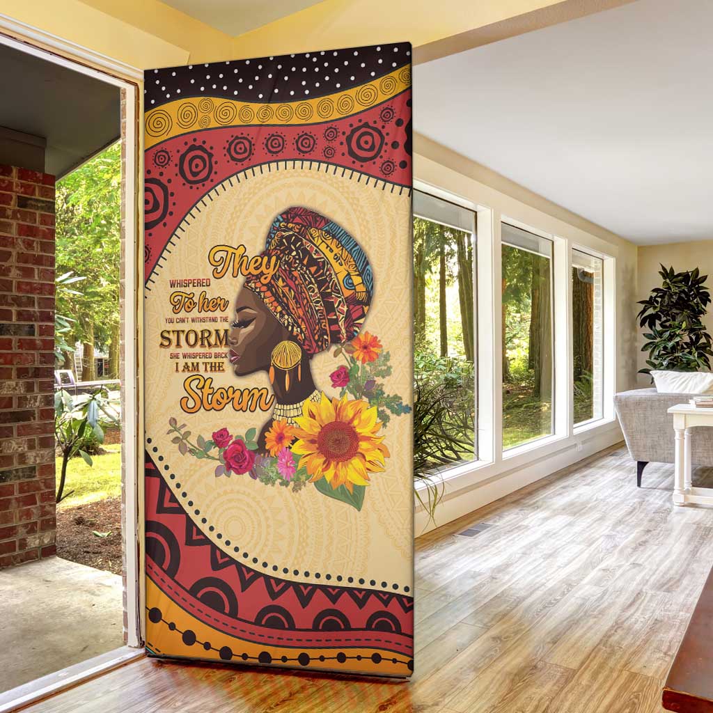 Black History Month Door Cover African Woman Afro I Am The Storm