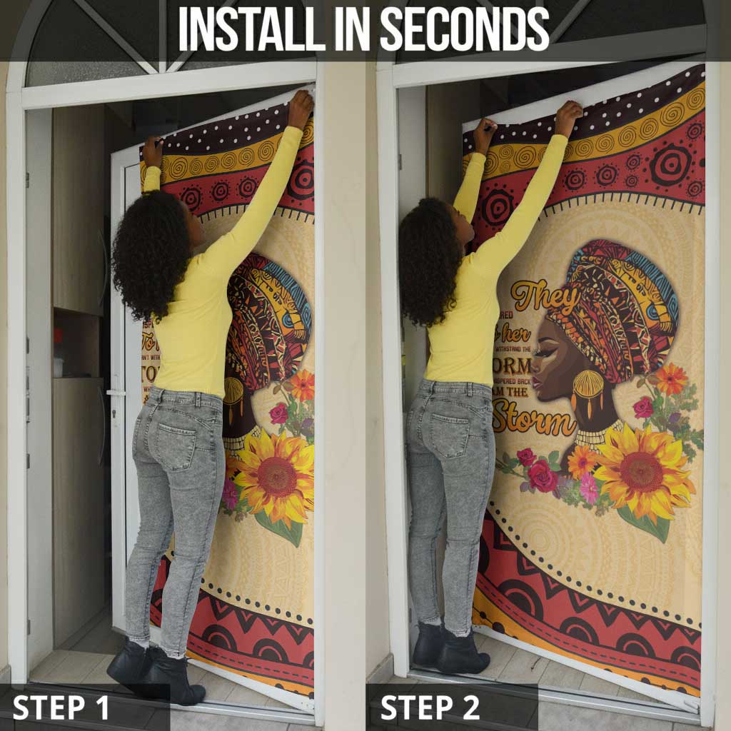 Black History Month Door Cover African Woman Afro I Am The Storm