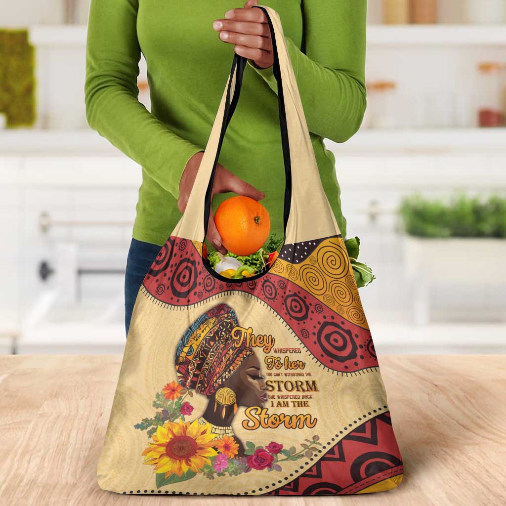 African Woman Grocery Bag I Am The Storm - African Pride