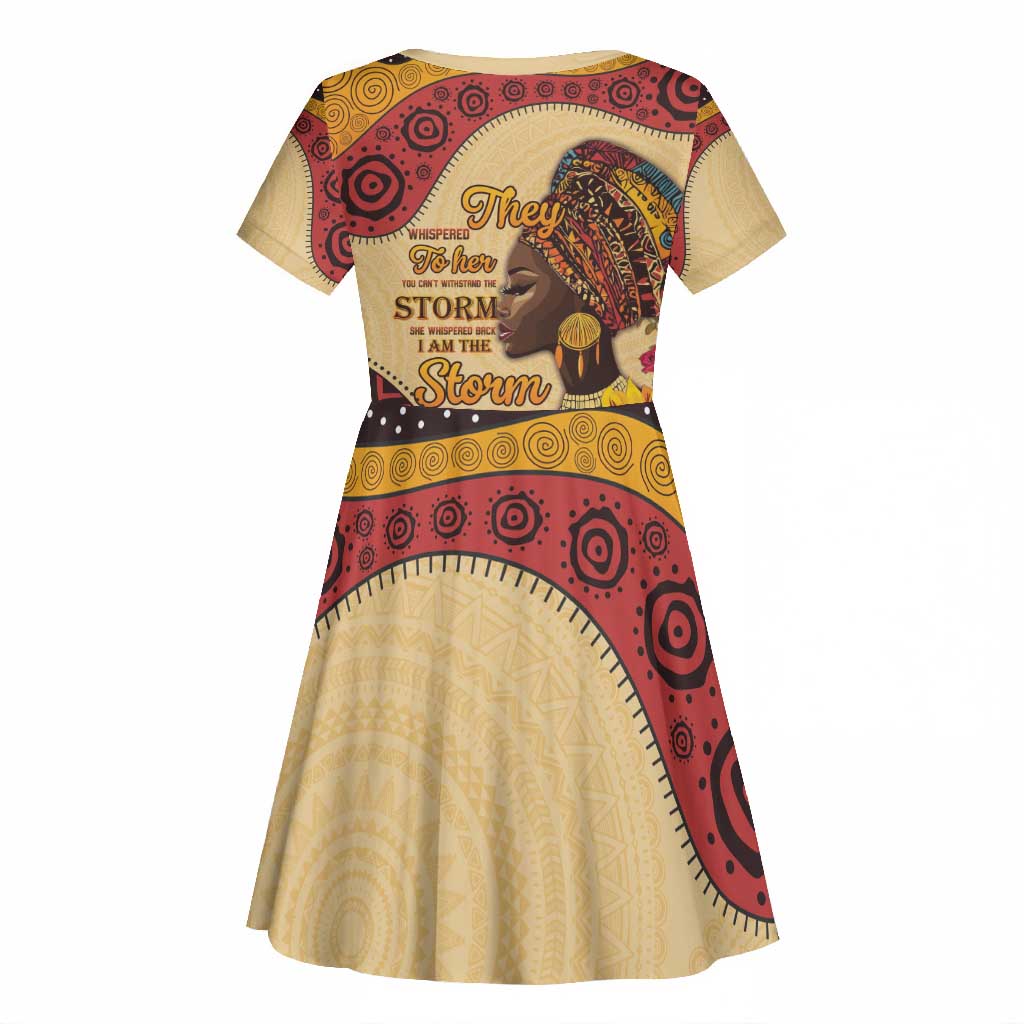 African Woman Kid Short Sleeve Dress I Am The Storm - African Pride
