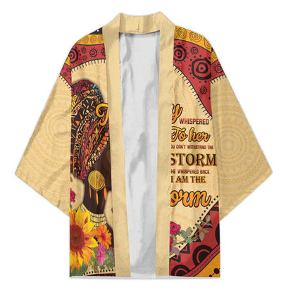 Black History Month Kimono African Woman Afro I Am The Storm