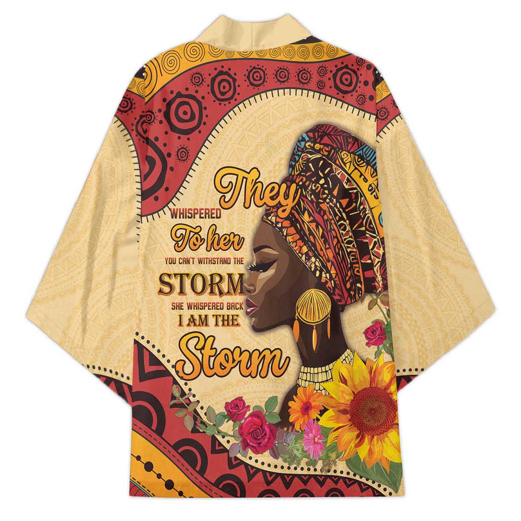 Black History Month Kimono African Woman Afro I Am The Storm
