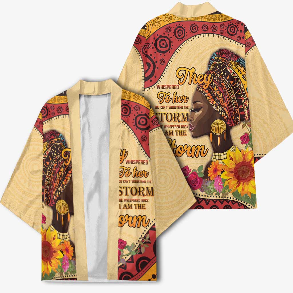 Black History Month Kimono African Woman Afro I Am The Storm