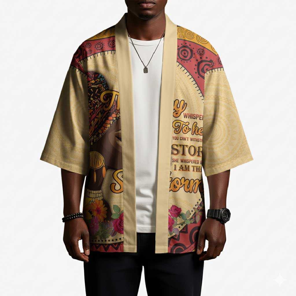 Black History Month Kimono African Woman Afro I Am The Storm