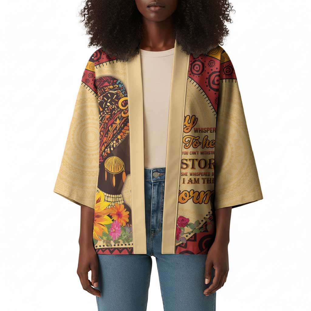 Black History Month Kimono African Woman Afro I Am The Storm