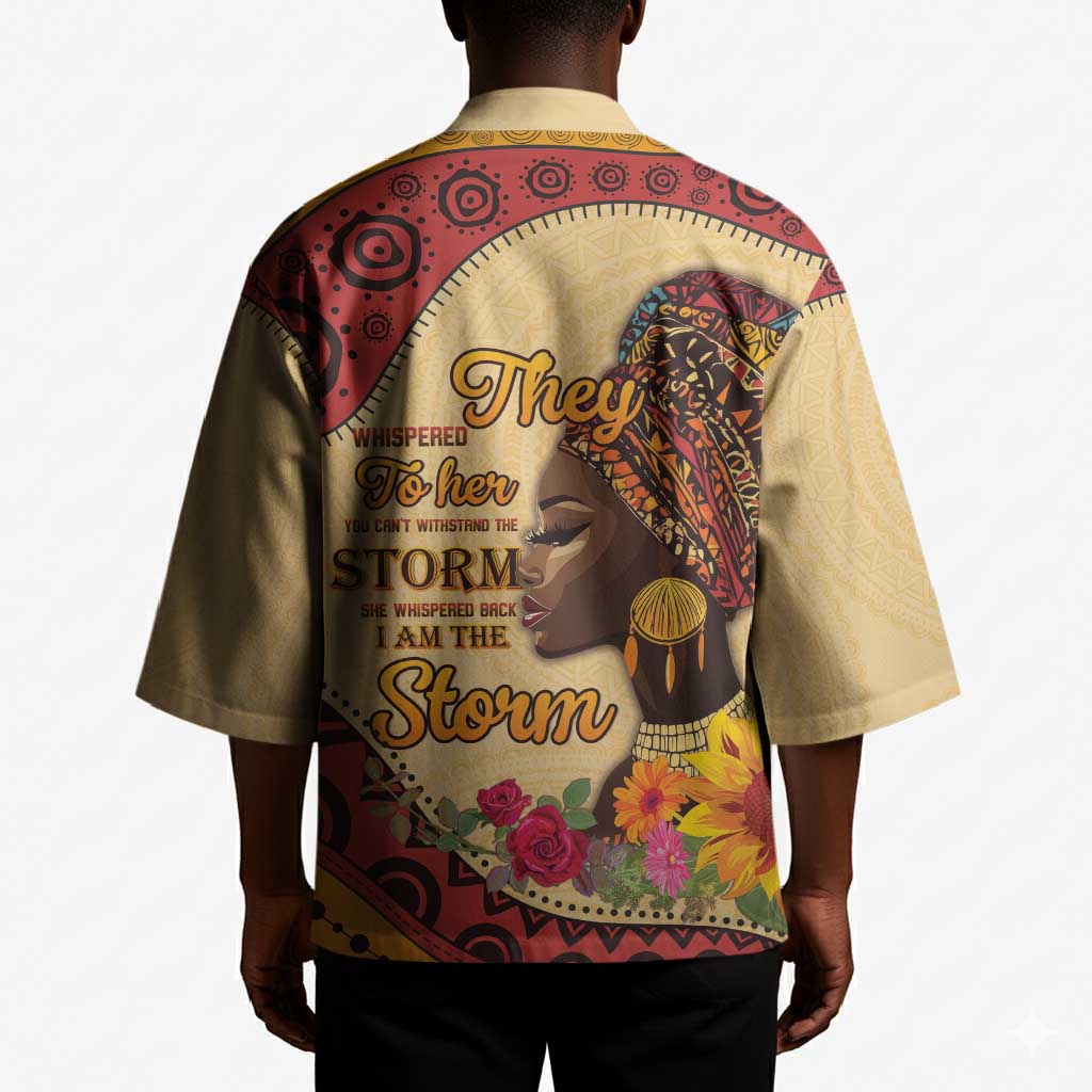 Black History Month Kimono African Woman Afro I Am The Storm