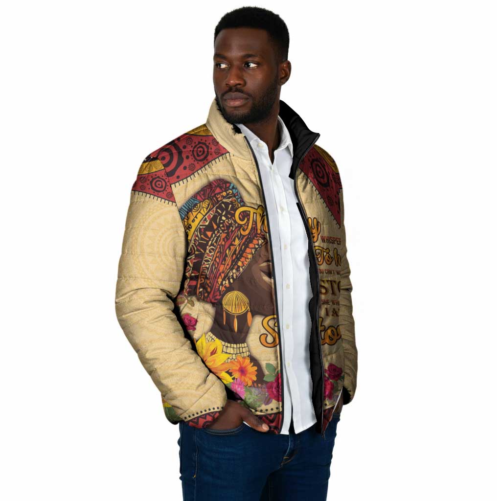 Black History Month Padded Jacket African Woman Afro I Am The Storm