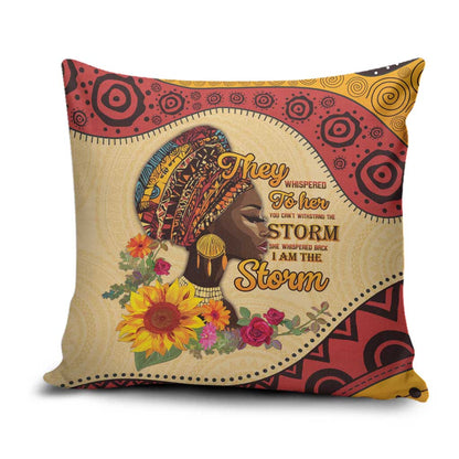 Black History Month Pillow Cover African Woman Afro I Am The Storm