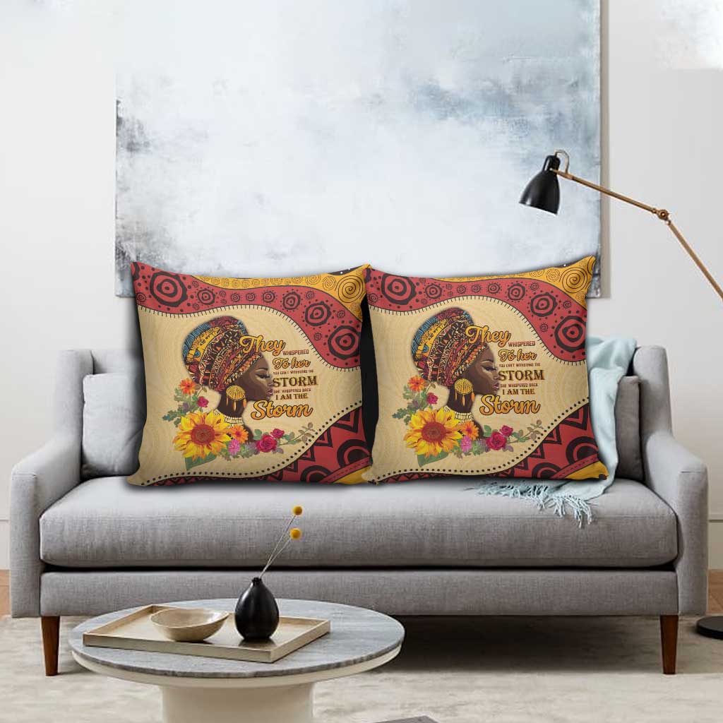 Black History Month Pillow Cover African Woman Afro I Am The Storm