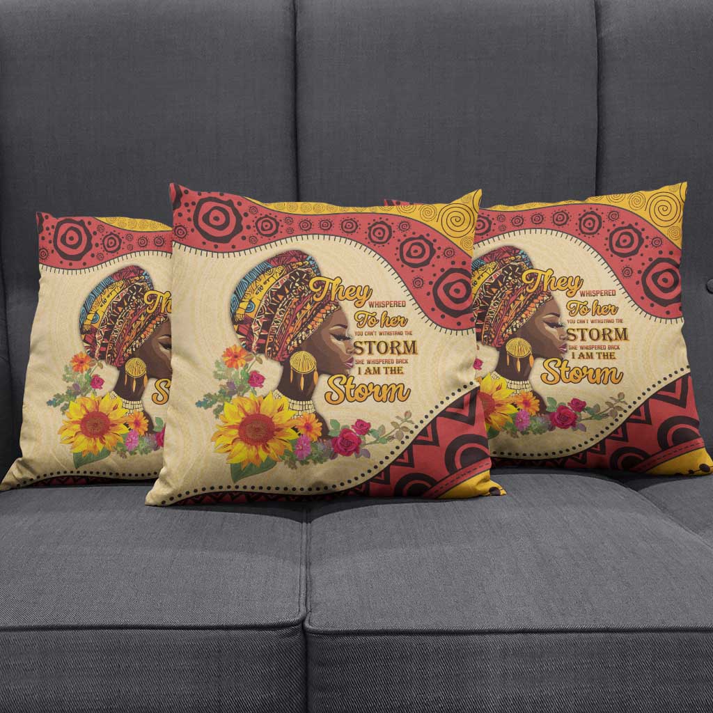 Black History Month Pillow Cover African Woman Afro I Am The Storm