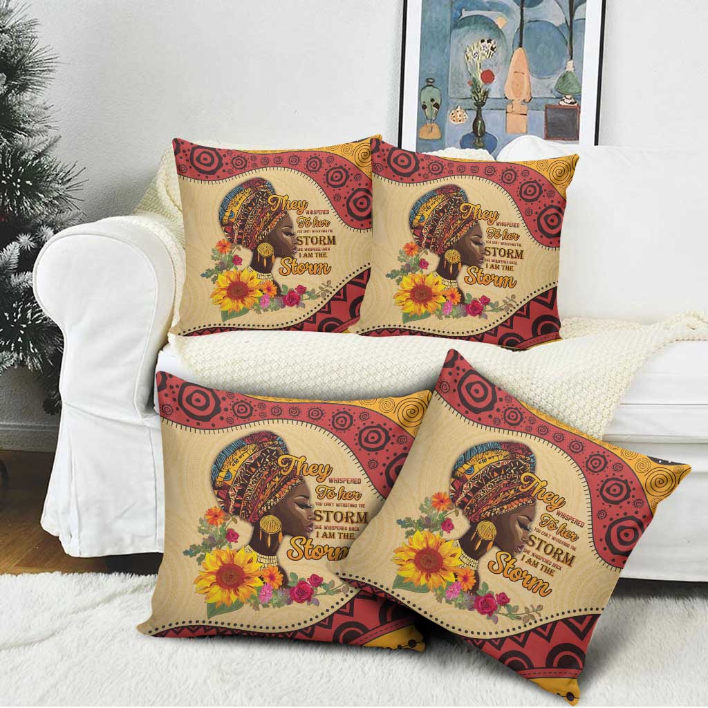 Black History Month Pillow Cover African Woman Afro I Am The Storm