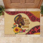 African Woman Rubber Doormat I Am The Storm - African Pride
