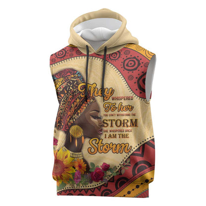 African Woman Sleeveless Hoodie I Am The Storm - African Pride