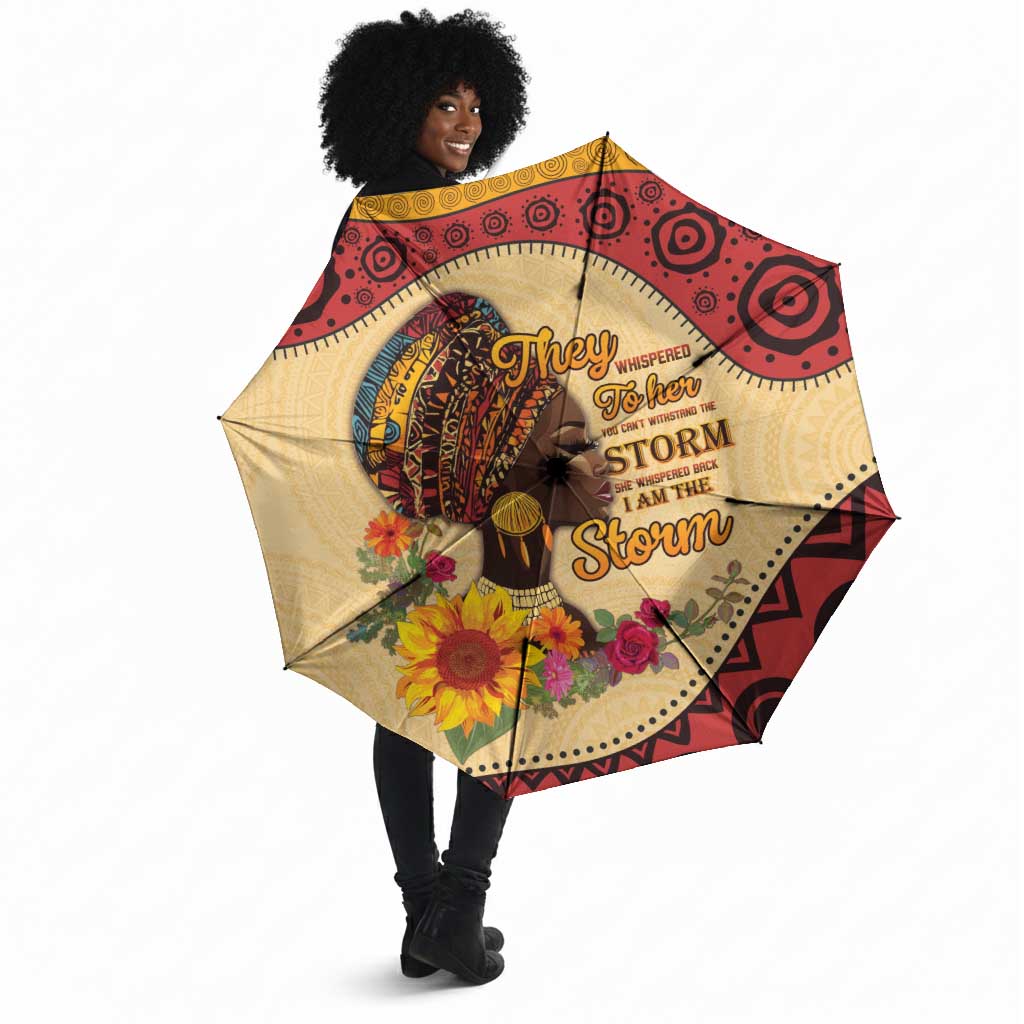 Black History Month Umbrella African Woman Afro I Am The Storm