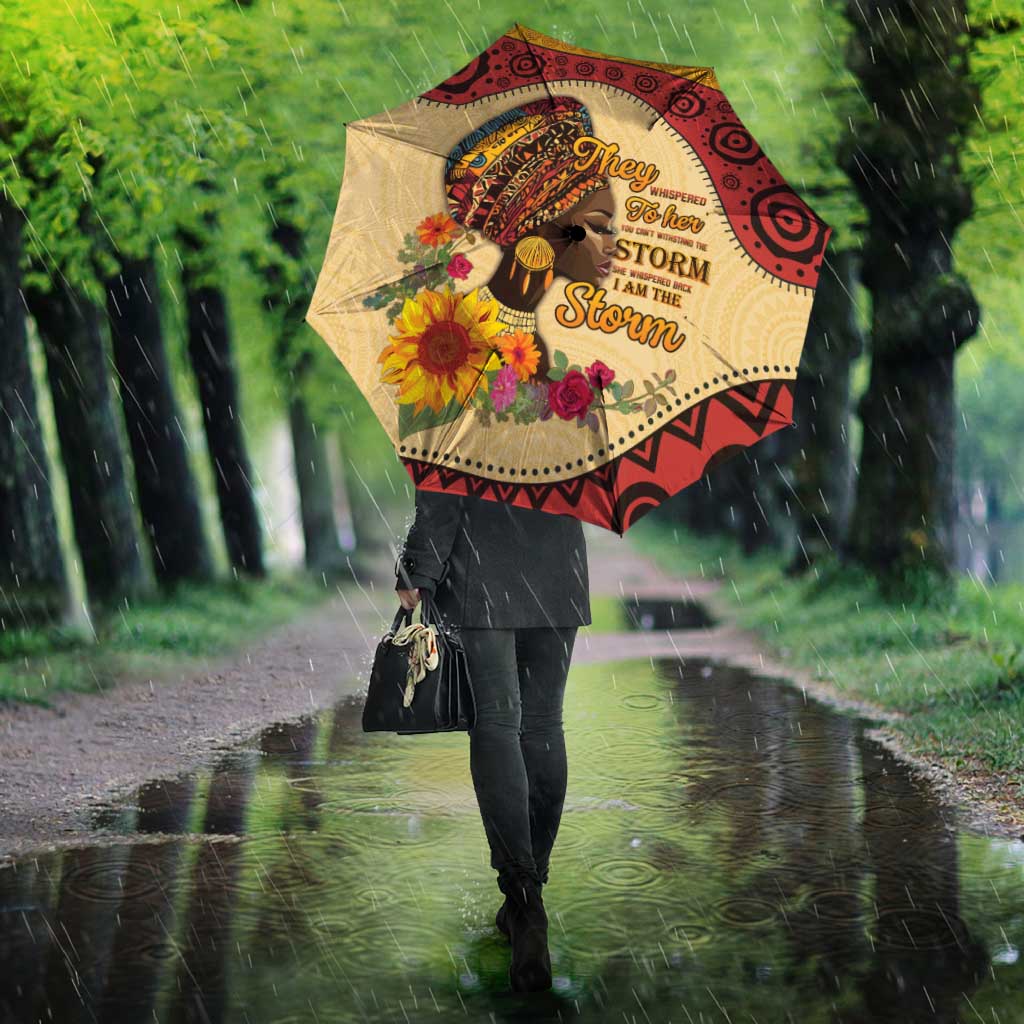 Black History Month Umbrella African Woman Afro I Am The Storm