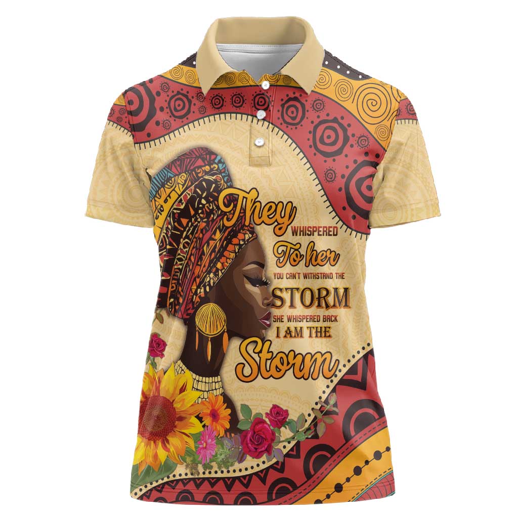 African Woman Women Polo Shirt I Am The Storm - African Pride