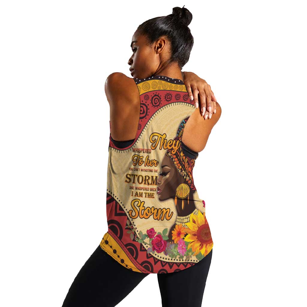 African Woman Women Racerback Tank I Am The Storm - African Pride