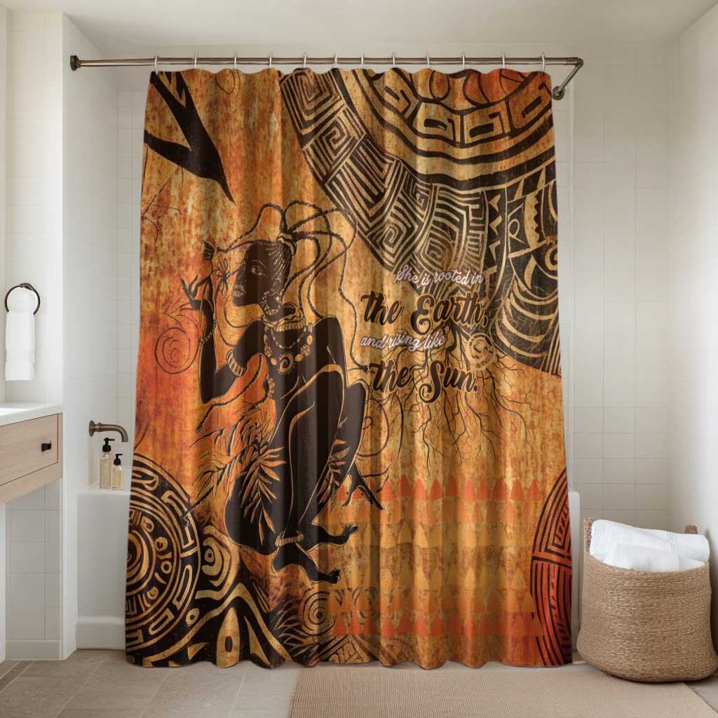African Women Bathroom Set She Is Rooted In The Earth and Rising Like The Sun