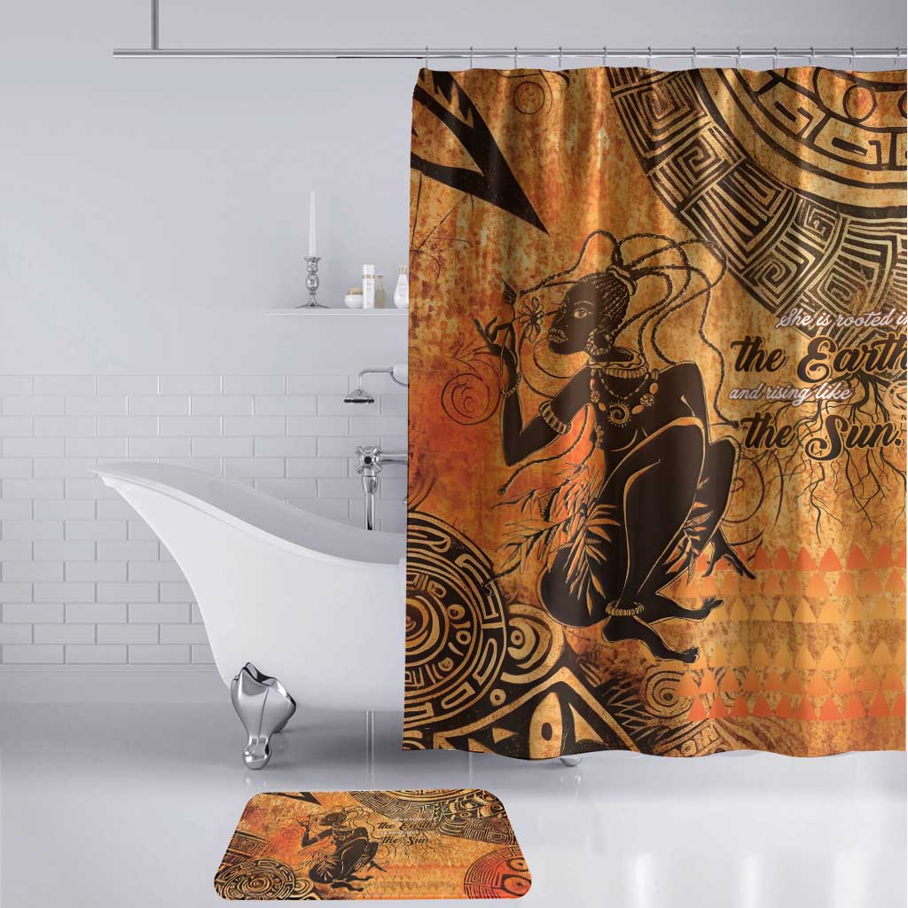 African Women Bathroom Set She Is Rooted In The Earth and Rising Like The Sun