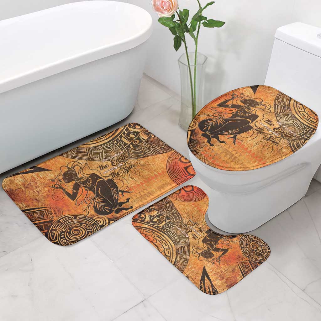 African Women Bathroom Set She Is Rooted In The Earth and Rising Like The Sun