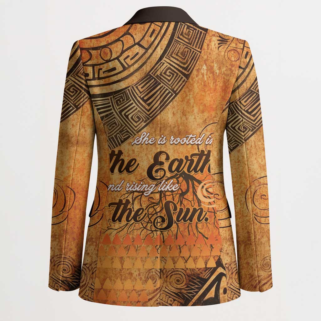 African Women Blazer She Is Rooted In The Earth and Rising Like The Sun