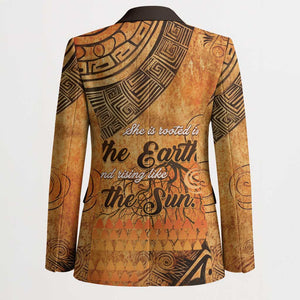 African Women Blazer She Is Rooted In The Earth and Rising Like The Sun