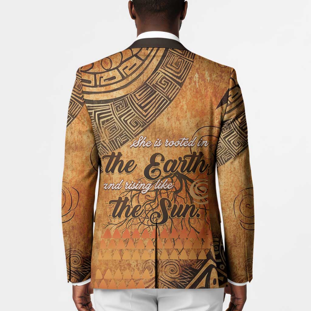 African Women Blazer She Is Rooted In The Earth and Rising Like The Sun