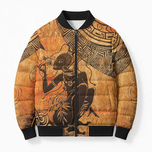 African Women Bomber Puffer Jacket She Is Rooted In The Earth and Rising Like The Sun