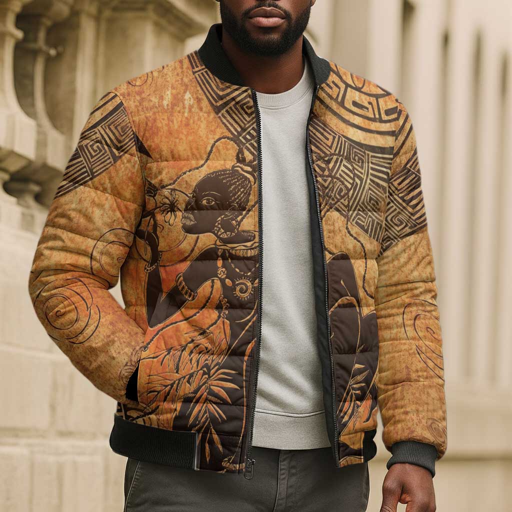 African Women Bomber Puffer Jacket She Is Rooted In The Earth and Rising Like The Sun