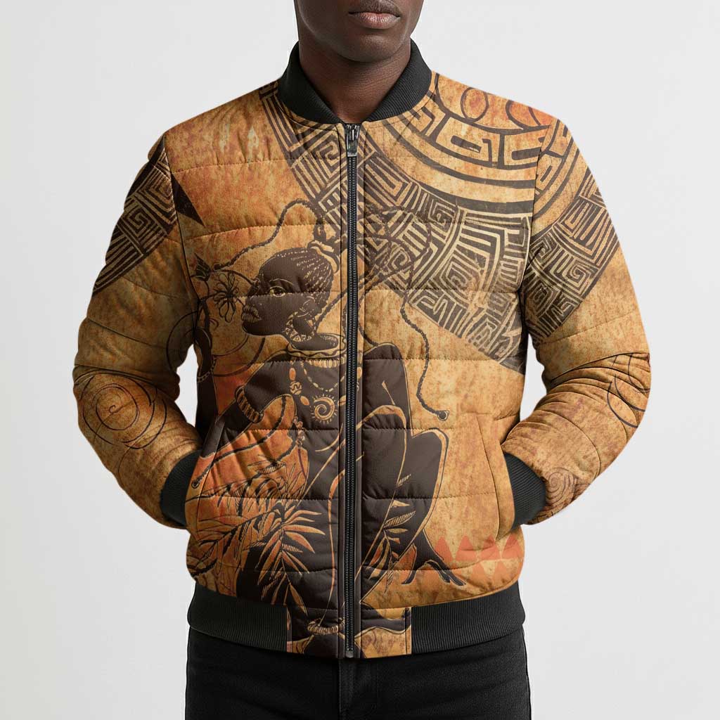 African Women Bomber Puffer Jacket She Is Rooted In The Earth and Rising Like The Sun