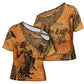 African Women Cross Shoulder Shirt She Is Rooted In The Earth and Rising Like The Sun