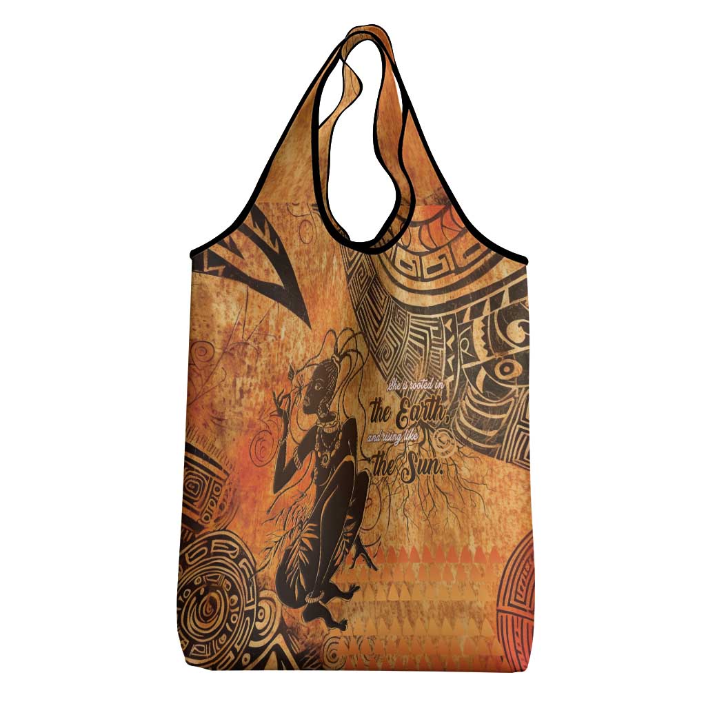 African Women Grocery Bag With Tribal Pattern - African Pride