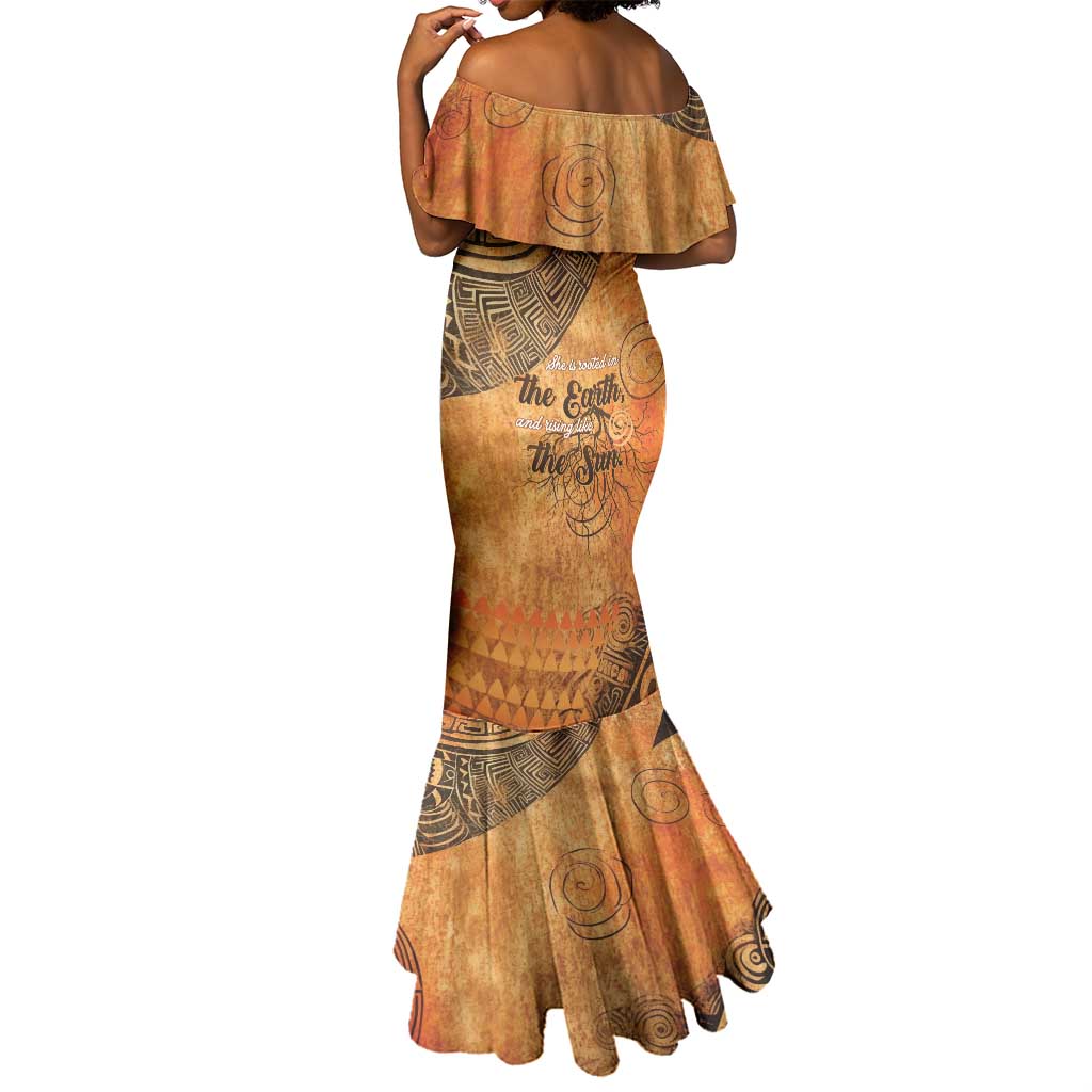 African Women Mermaid Dress With Tribal Pattern - African Pride