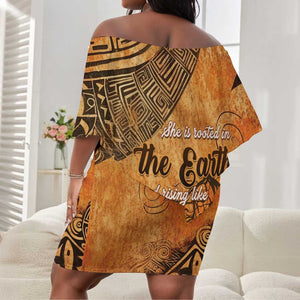 African Women Off Shoulder Short Dress With Tribal Pattern - African Pride