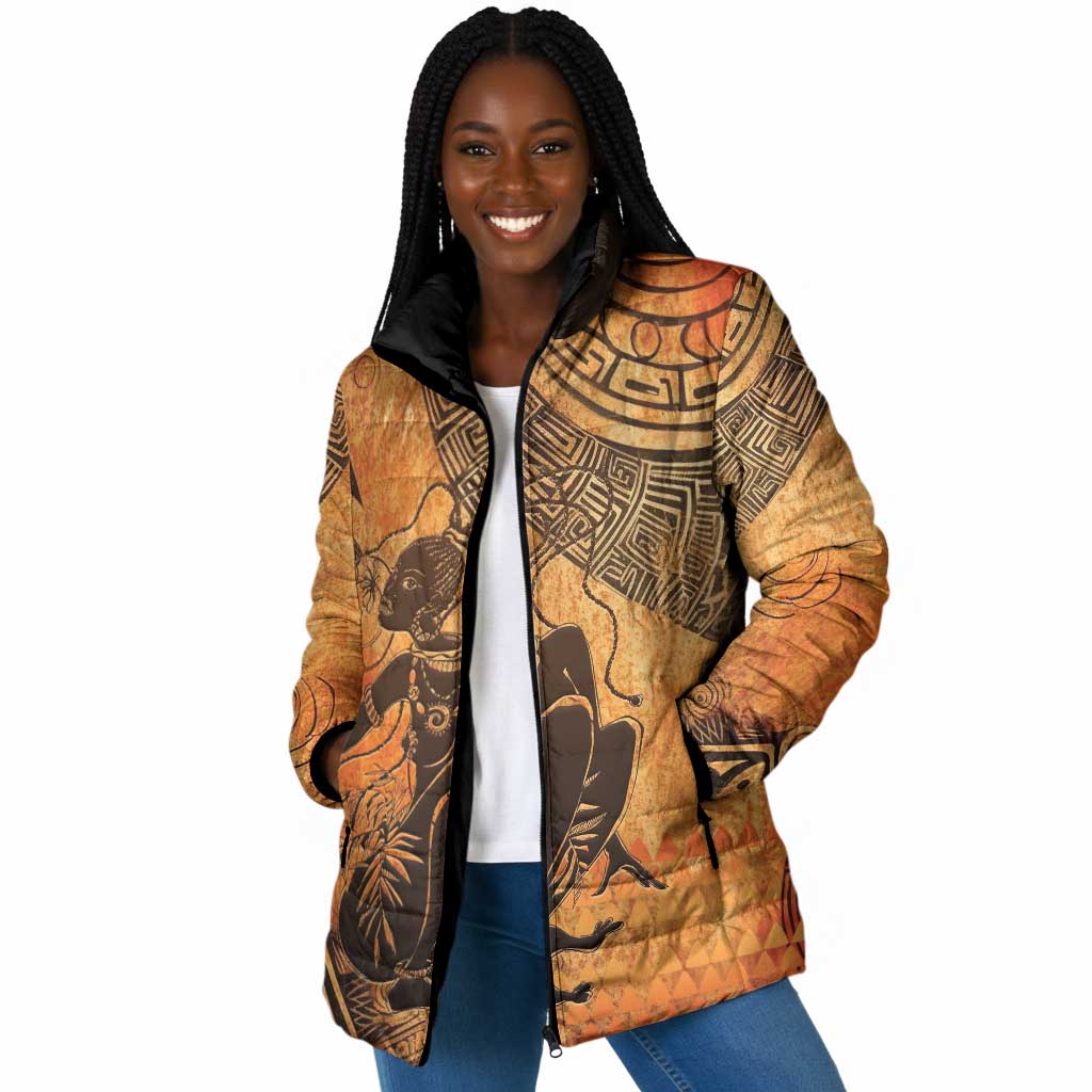 African Women Padded Jacket She Is Rooted In The Earth and Rising Like The Sun
