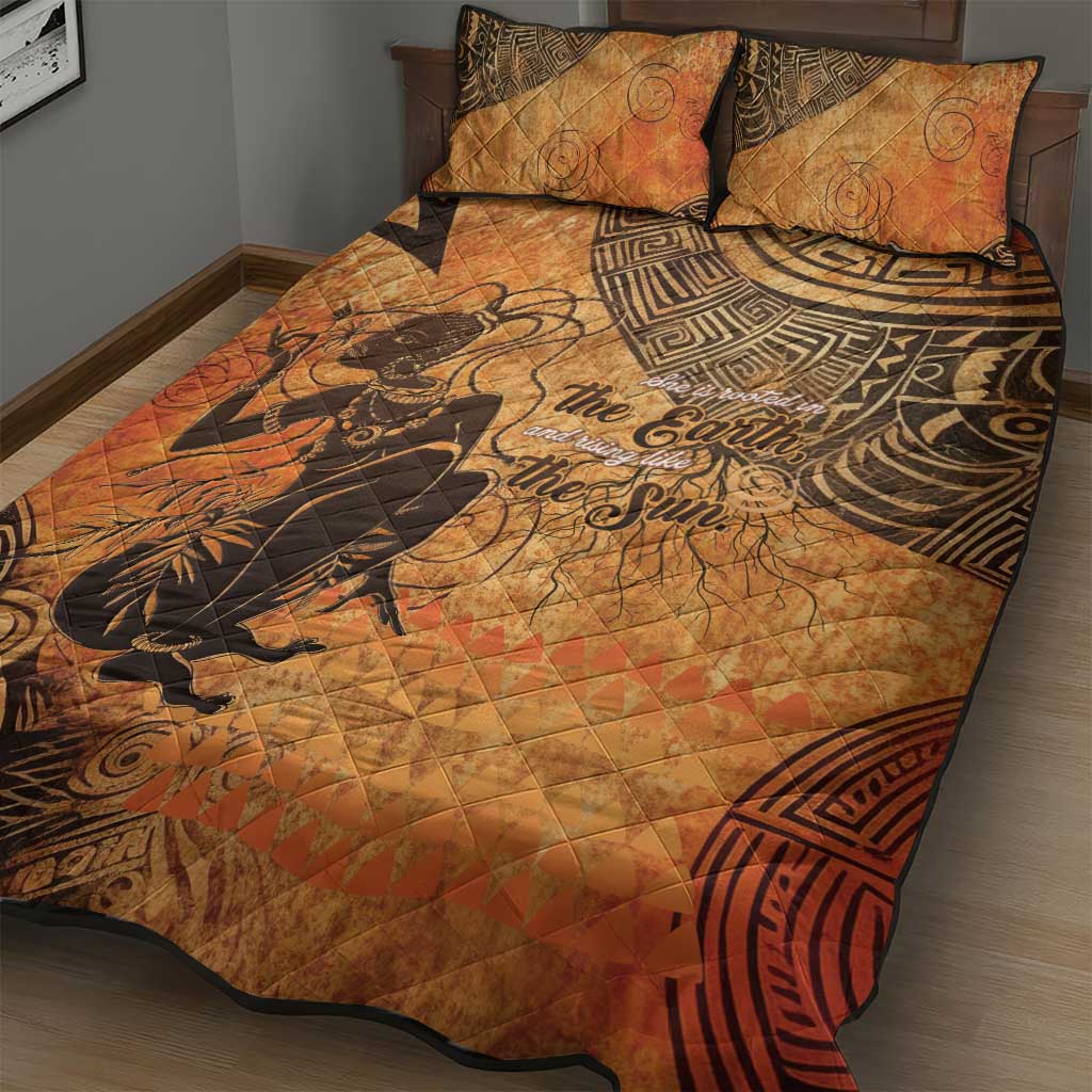 African Women Quilt Bed Set With Tribal Pattern - African Pride