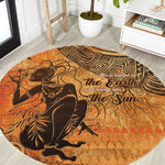 African Women Round Carpet With Tribal Pattern - African Pride