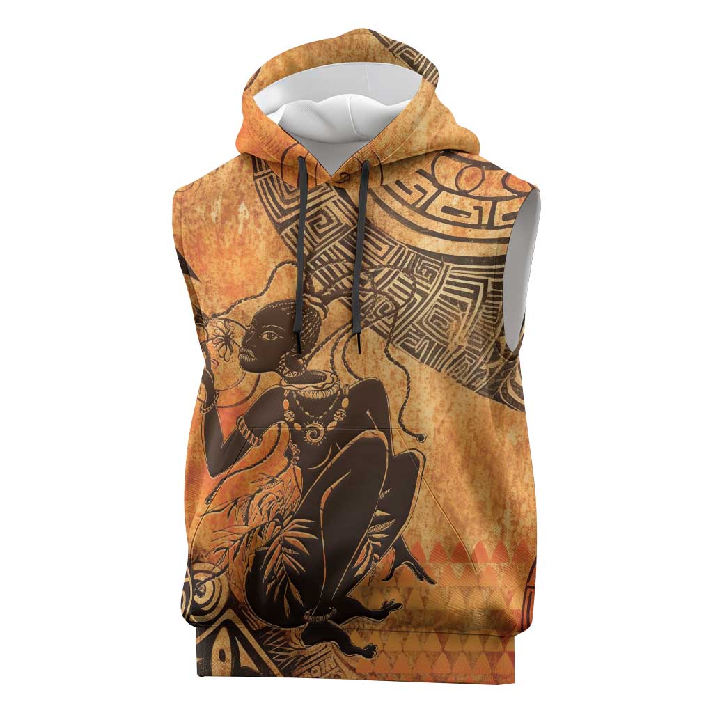 African Women Sleeveless Hoodie With Tribal Pattern - African Pride