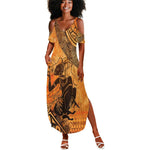 African Women Summer Maxi Dress With Tribal Pattern - African Pride