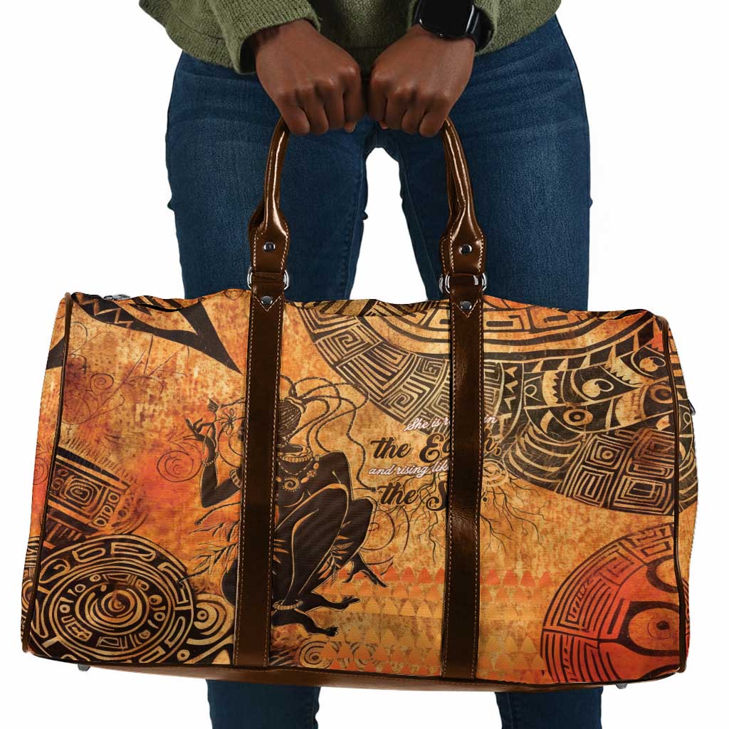 African Women Travel Bag She Is Rooted In The Earth and Rising Like The Sun