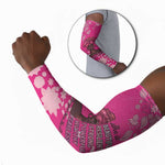 African Women Arm Sleeves Black Beautiful Brave and Bressed - Pink Color