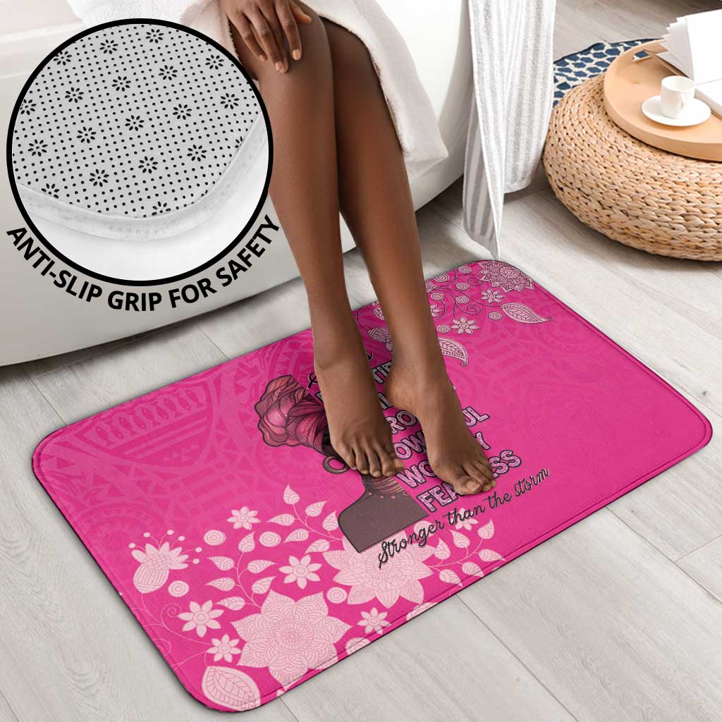 African Women Bathroom Set Black Beautiful Brave and Bressed - Pink Color