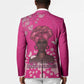 African Women Blazer Black Beautiful Brave and Bressed - Pink Color